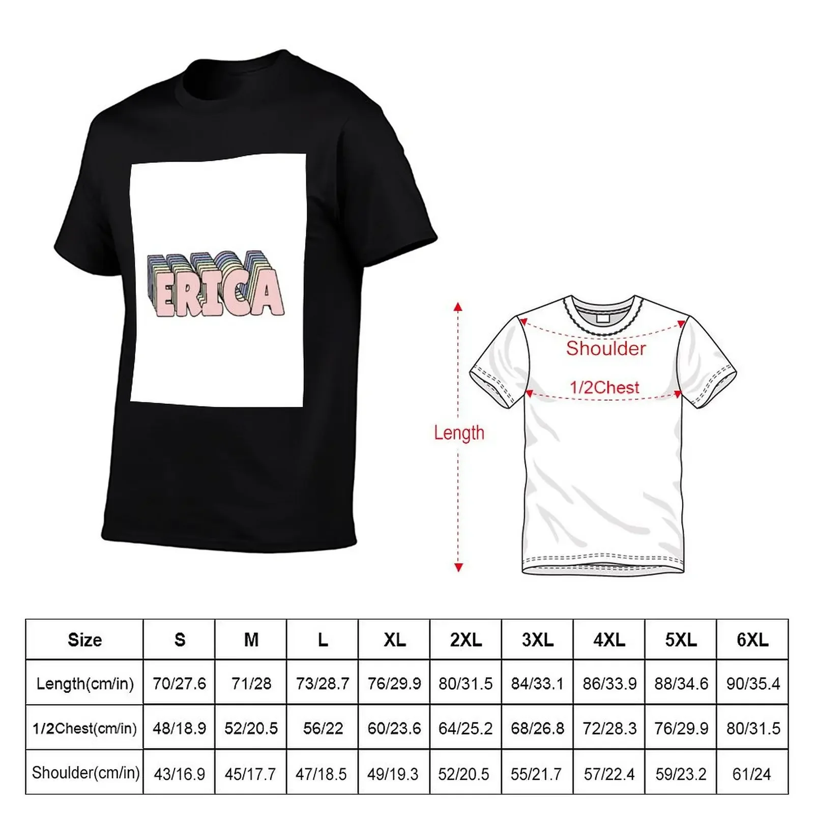 Erica Name T-Shirt anime clothes graphic t shirts oversized graphic tee mens t shirts