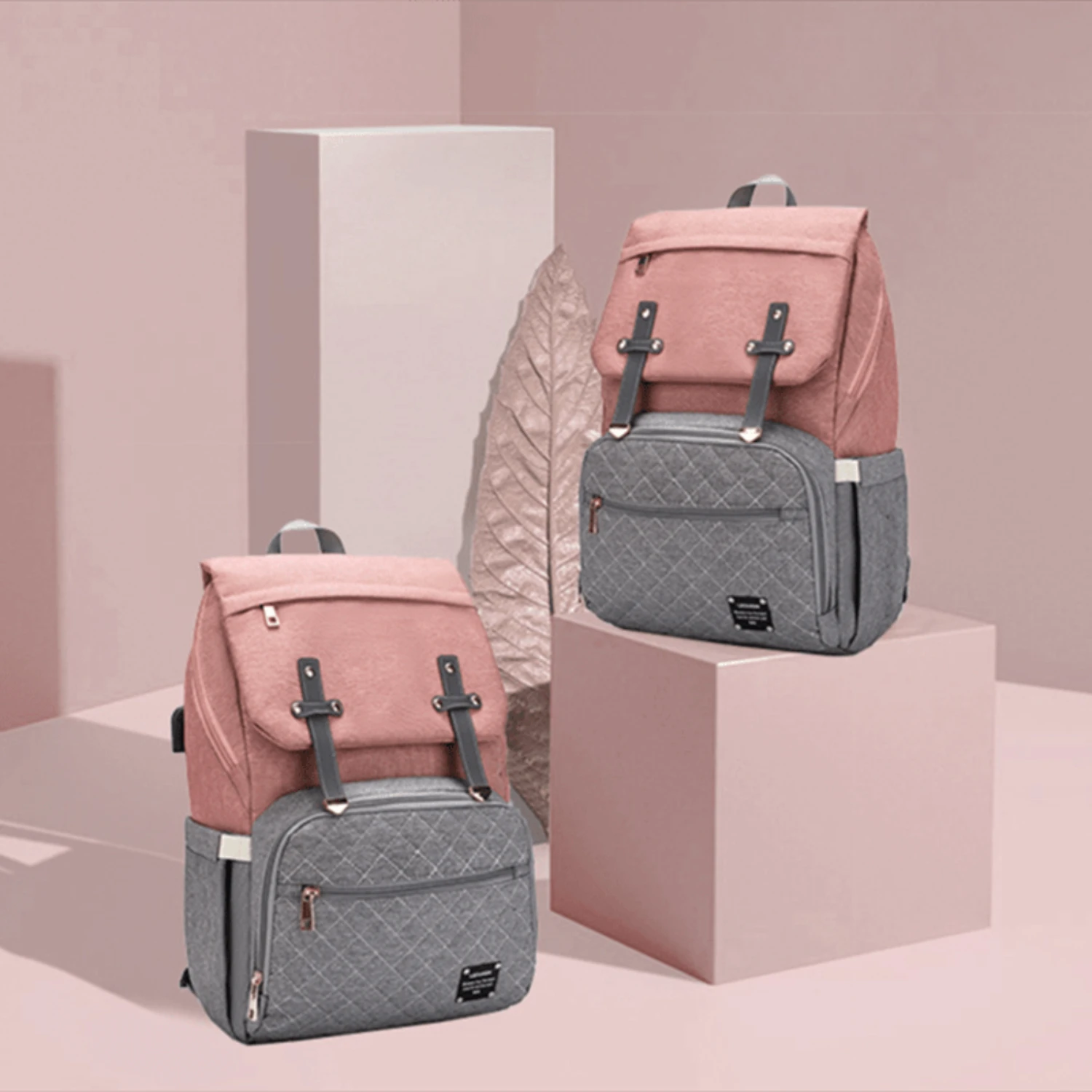 

Fashionable, Waterproof and Antifouling Polyester Diaper Bag Backpack - Spacious Nappy Bag for On-the-Go Parents - Functional Tr