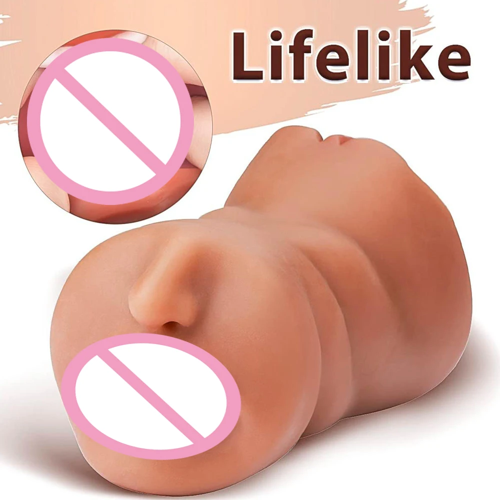 3D Flesh The Light Male Masturbation Artificial Vagina Ass mouth Silicone 3 In 1 Adult Sex Toy Doll For Man Pocket Pussy Ass view 5