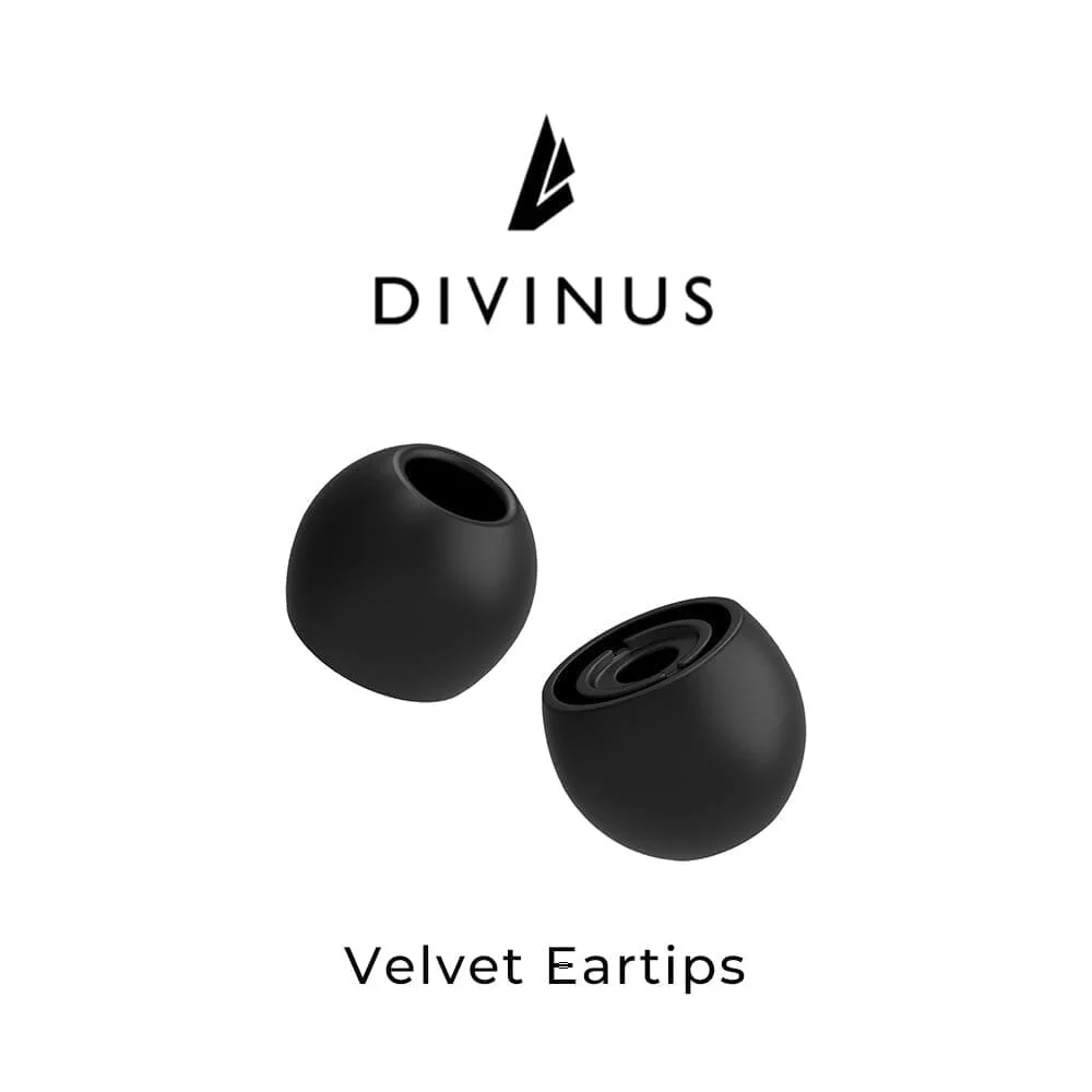 DIVINUS กํามะหยี่ซิลิโคน Eartips สําหรับหัวฉีด 3-5 มม.S/M/L (3 คู่) หูฟังเคล็ดลับนํา High-frequeny Extensions