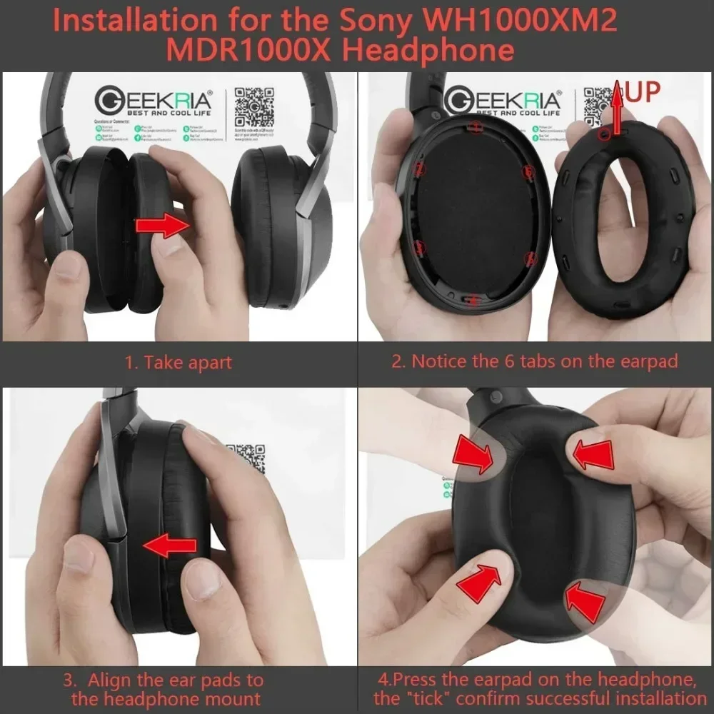 แผ่นรองหูฟังสําหรับ Sony WH1000XM2, MDR-1000X หูฟังเปลี่ยนโฟม Earmuffs เบาะชุดหูฟังครอบคลุมฟองน้ําหนังโฟม