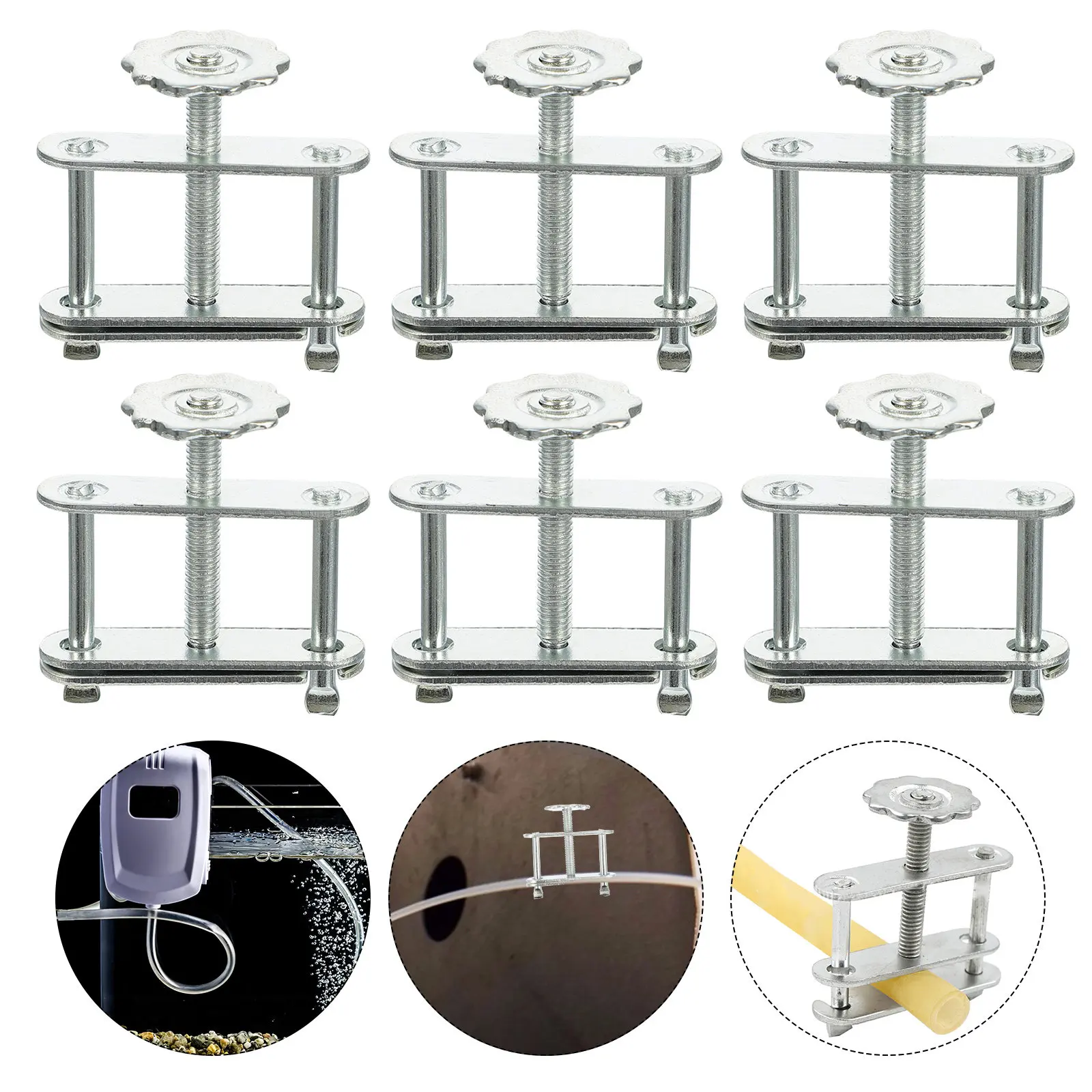 

10Pcs Spiral Handle Galvanized Control Tubing Clamps Stop Clamp for Laboratory School Experiments Water Stop Clip