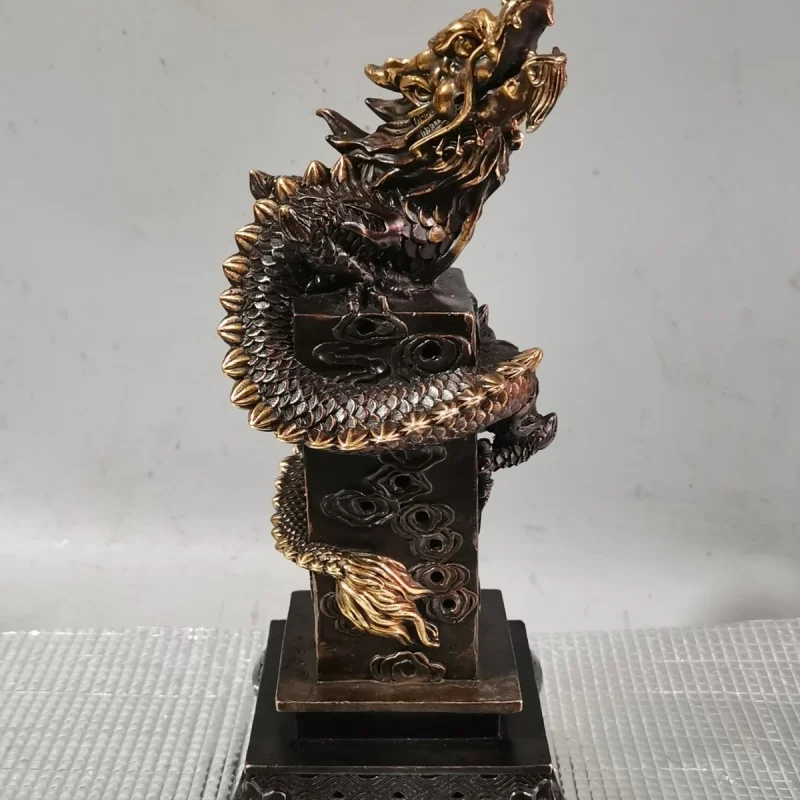 Antique Antique Bronze Ware Dragon Column Incense Burner Ornaments Home Living Room Table Decoration Wholesale Crafts Hallway Ho