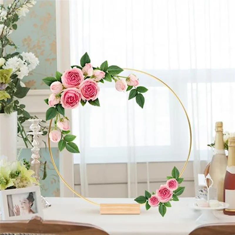 

DIDI 20 шт., цветочные обручи с держателями, кольца с кисточками, 12 дюймов, металлические для стола, свадебные, рождественские, настенные, ремесла