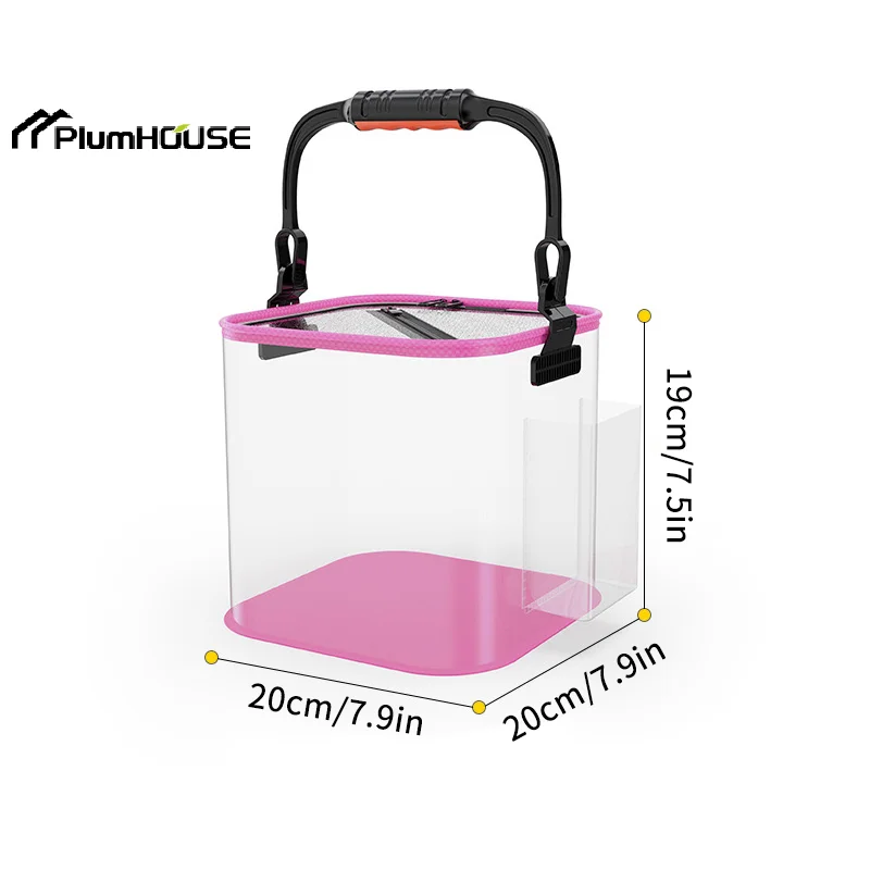 1Pcs Catch And Release Plastic Beach Aquarium With Side Pockets ,Upgraded Side Pockets Design