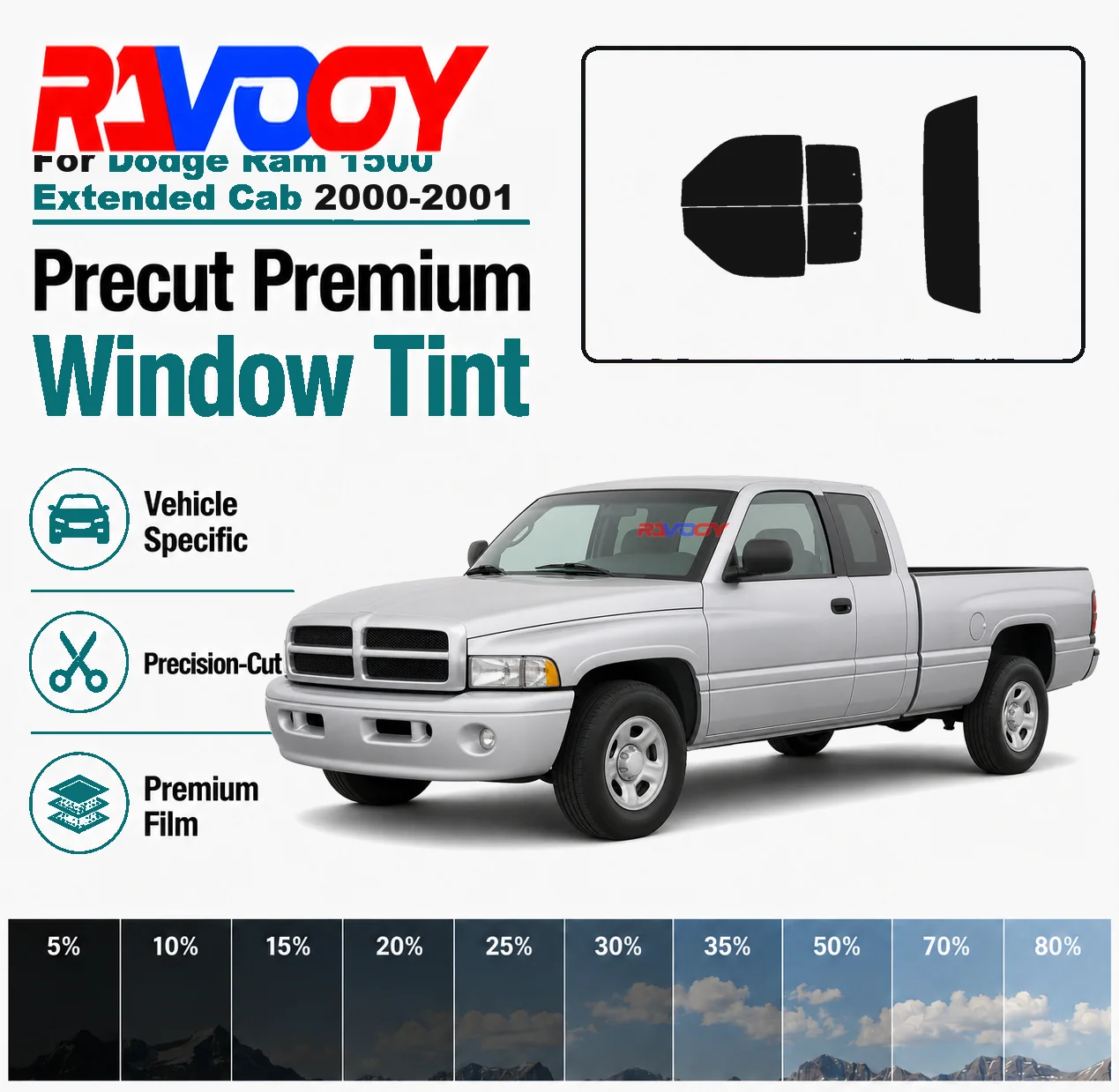 for-dodge-ram-1500-extended-cab-2000-2001-ravooy-premium-pre-cut-window-tint-film-vehicle-specific-full-kit-front-rear-windows