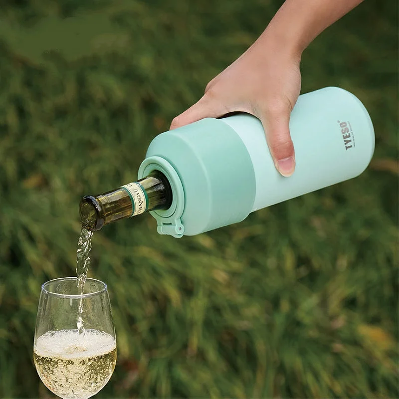 Прохладная бутылка 900-1000 мл, портативный спортивный резервуар для воды с изоляцией из нержавеющей стали 304, портативная чашка для улицы