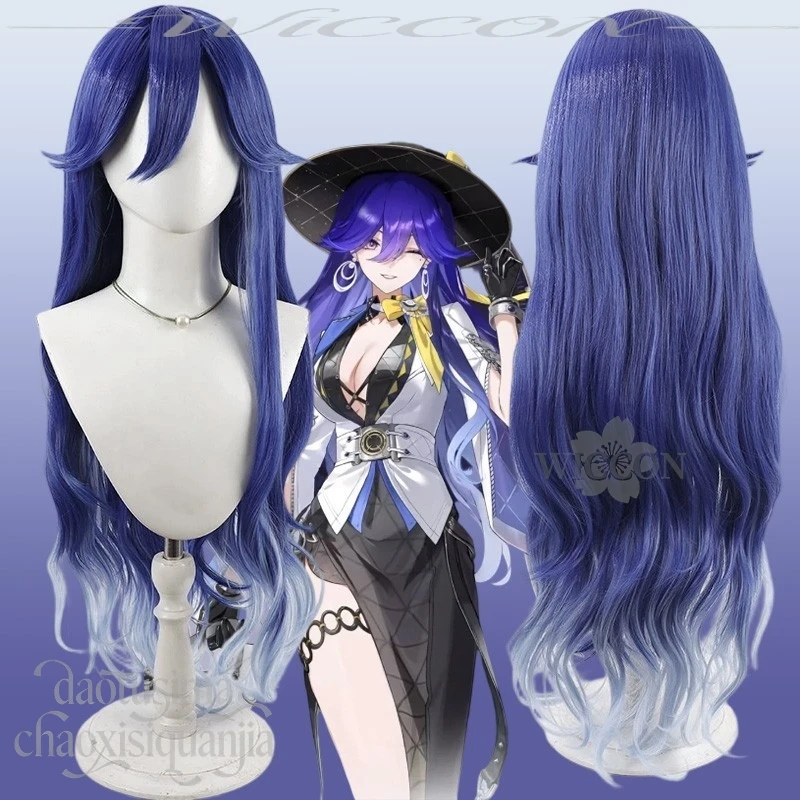 

Wuthering Waves Lucilla Cosplay Wig Long Sexy Dark To Light Blue Gradient Synthetic Hair for Anime Game Christmas Party