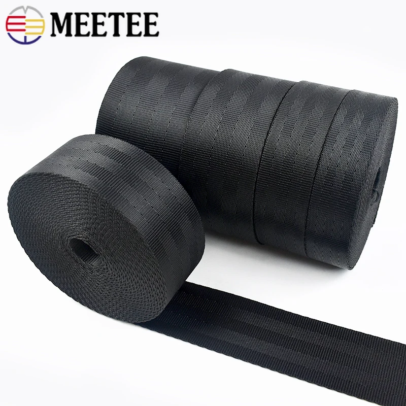 

5/8/10M 20-50mm Black Polyester Webbing Strap Backpack Shoulder Straps Pet Collar Tape Seat Belt DIY Garment Sewing Accessories