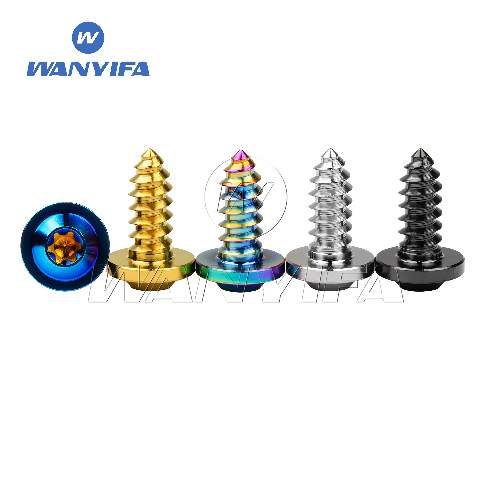 Wanyifa Titanium Bolt M4x15 20mm M5x15 17 20mm M6x15mm  Self  Tapping Button Screw for Motorcycle Car