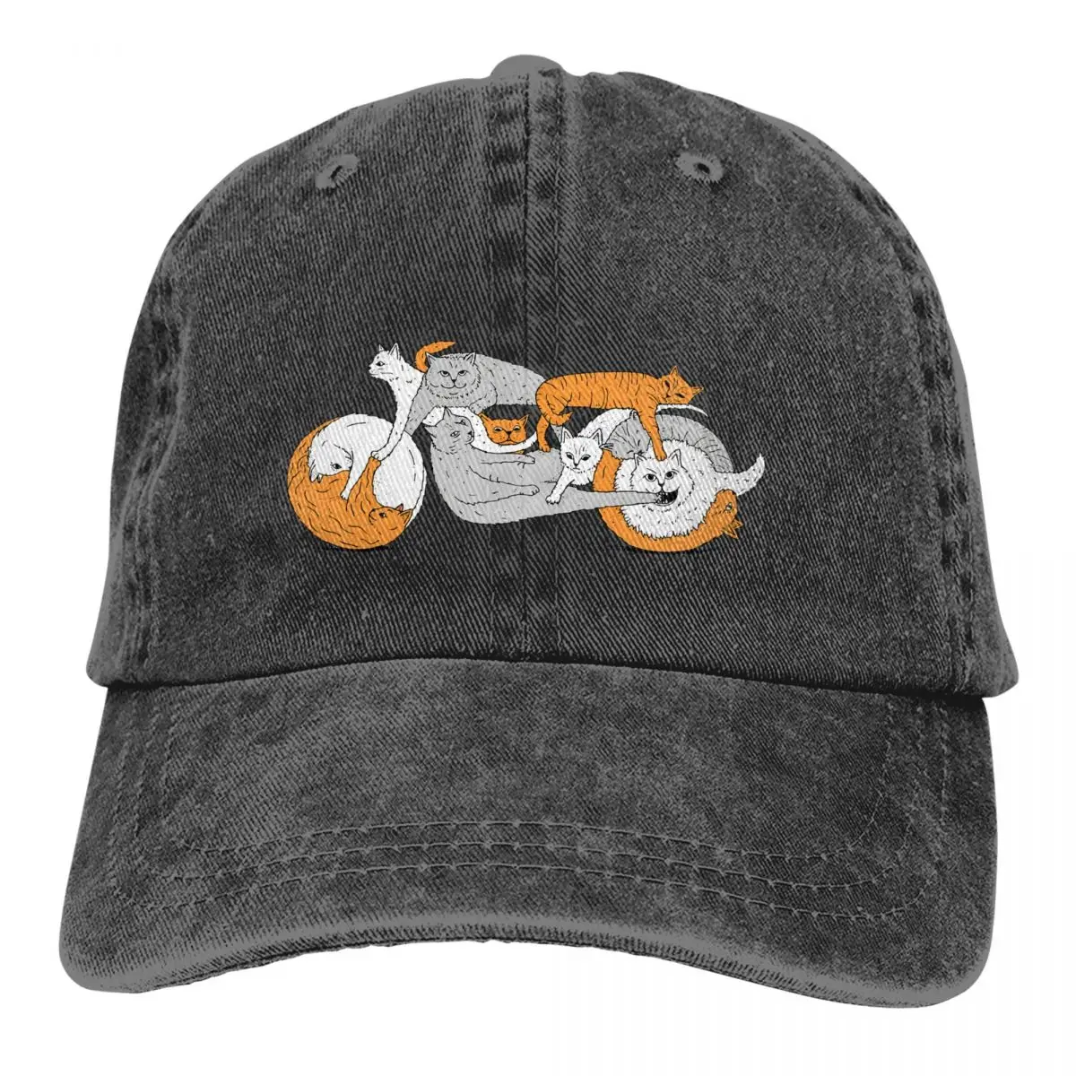 Cowboy Hats Funny Biker Cat Cafe Racer Kitten Hat Sun Visor Baseball Caps Enduro Cross Motorcycle Racing Peaked Trucker Dad Hat