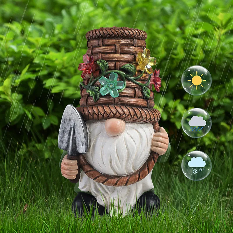Fairy Solar LED Night Light Resin Statue Figurine Mini Micro Landscape Lawn Patio Potted Plant Decor Magical Gardening Ornament