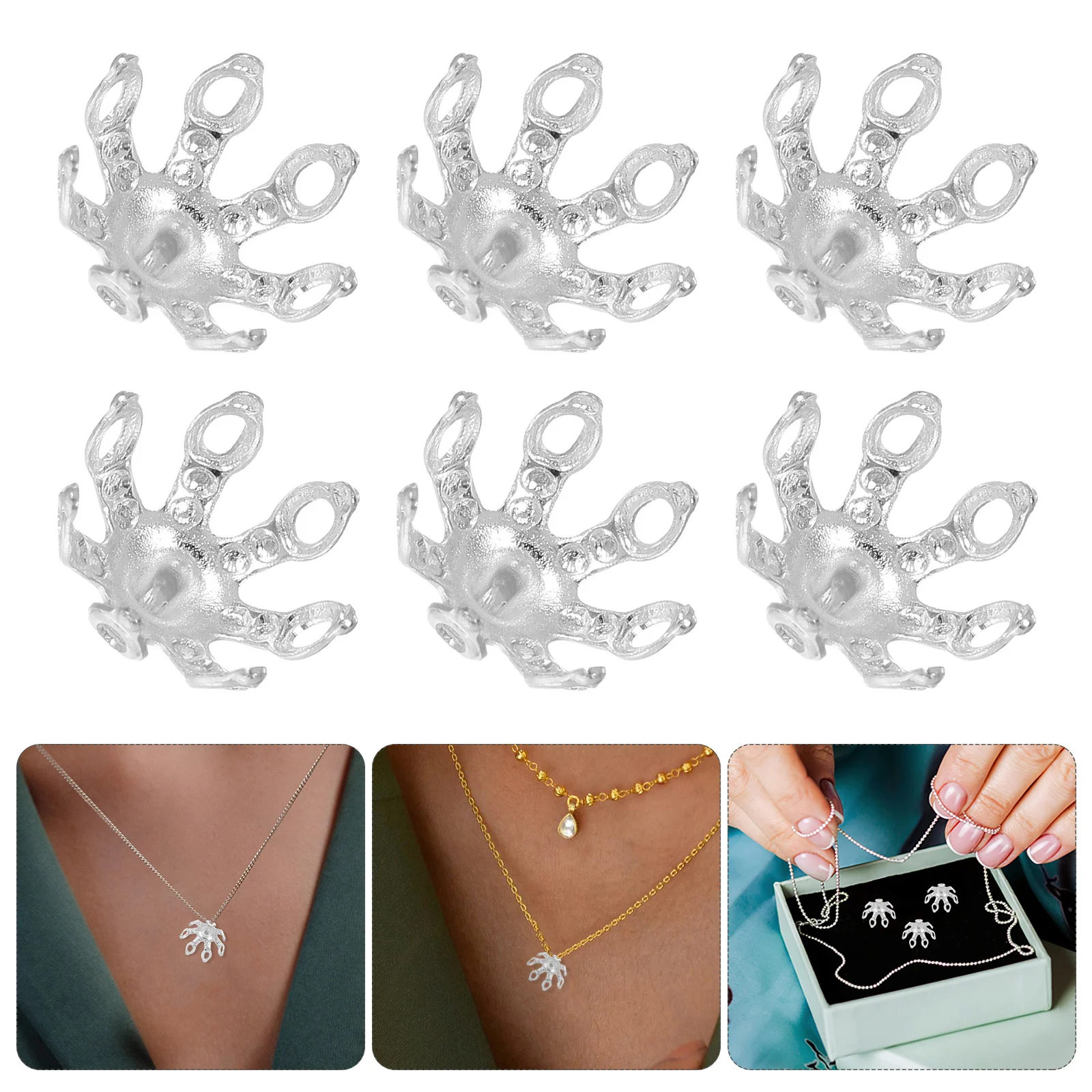 

100Pcs Copper Flower Bead Caps 10Mm Sturdy Metal Toppers for Craft Projects DIY Bracelet Pendant Decoration Accessories