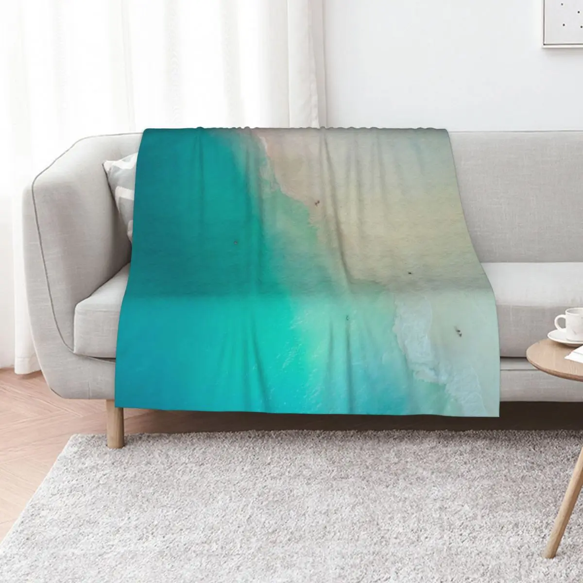 

Turquoise Beach Throw Blanket Cute Furrys Camping halloween Blankets