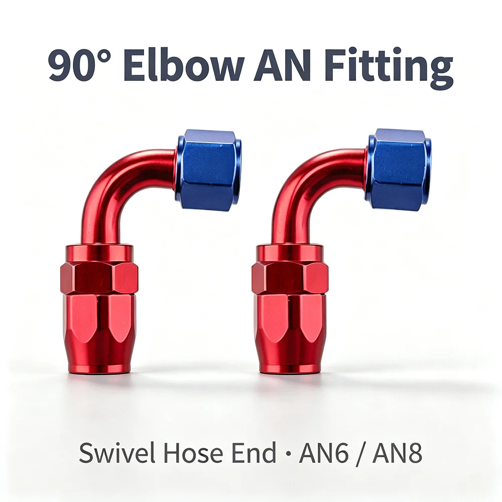 Aluminum Alloy Quick Coupling for Automotive Radiator Cold Connections - Pipe Conversion Fitting AN4 to AN16 (0° to 180°)