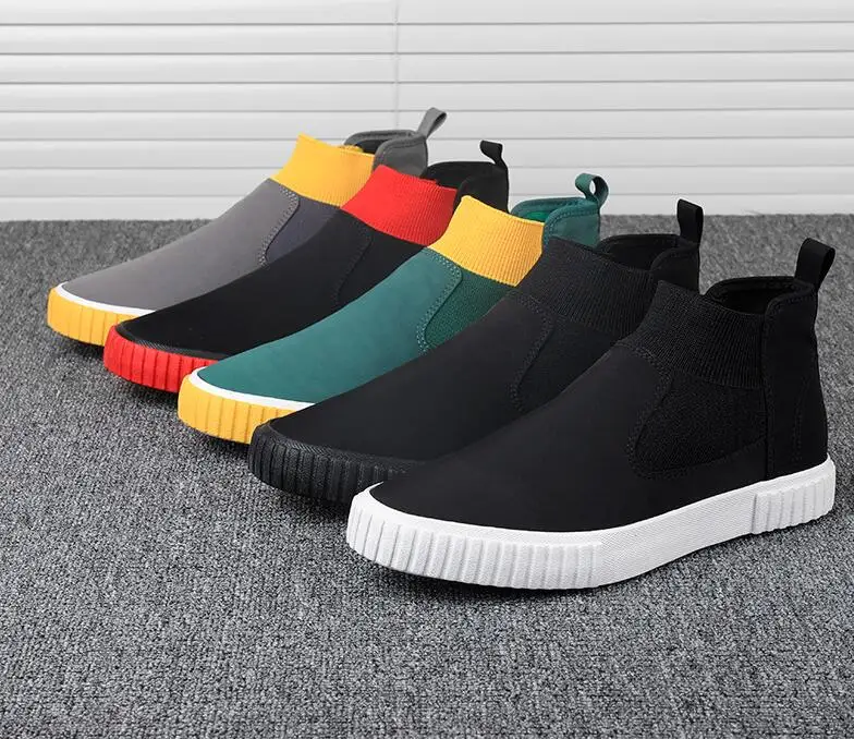 

Shoes Men Spring Autumn High Top Style Men Vulcanize Shoes Fashion Flats Youth Men Canvas Shoes Sneakers
