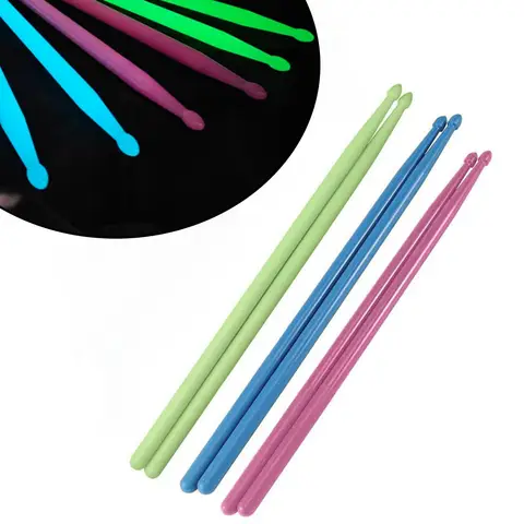 전문가용 야광 드럼 스틱, 5A 나일론 드럼 스틱, 다채로운 드럼 스틱, 타악기 액세서리, 드럼 세트 키트, 1 쌍