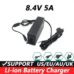 リチウム電池充電器,8.4v,5a,5.5mm,EUプラグ