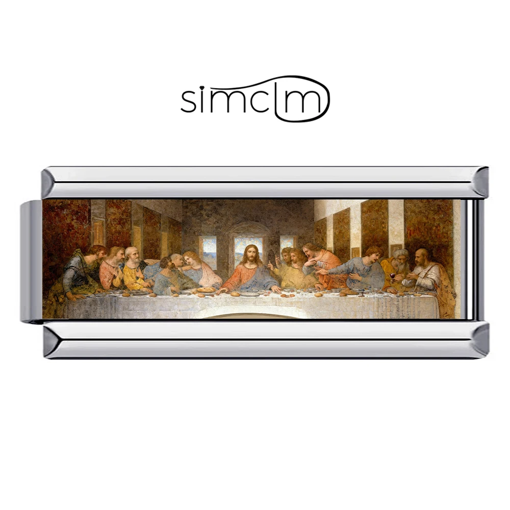 롱 스타일 패션 컬러풀 페인팅 스타일 시리즈 이탈리아 참 장식 9mm 스테인리스 스틸 여성 팔찌 DIY 쥬얼리 선물