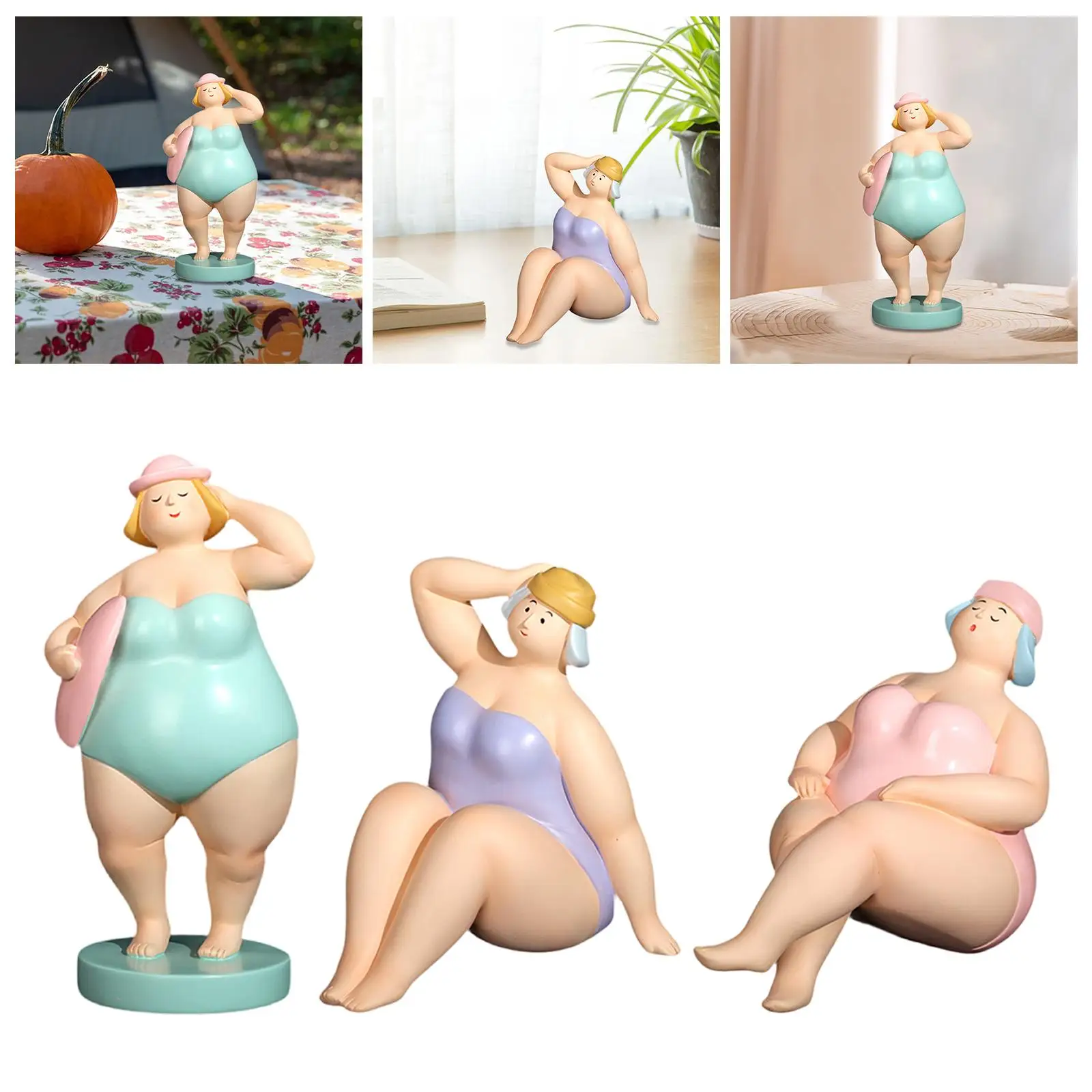 

Пляжная женская фигурка, настольная коллекция скульптур, милая статуя, женский орнамент для дома, спальни, журнальный столик