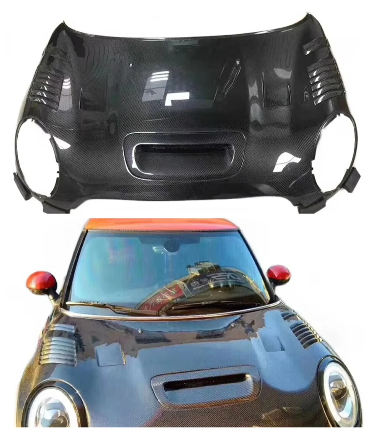 Carbon Fiber Fibre Front Engine Bonnet Hood for BMW MINI F55 F56 F57 Cooper S