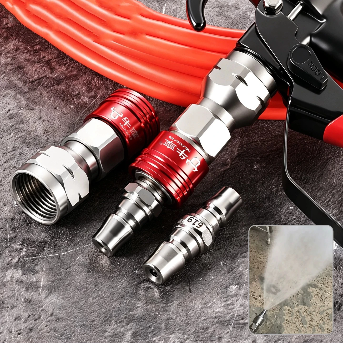 Stainless Steel Quick Connect Spray Tip High Pressure Atomizing Airless Paint Sprayer Nozzle Universal Replacement Accessories
