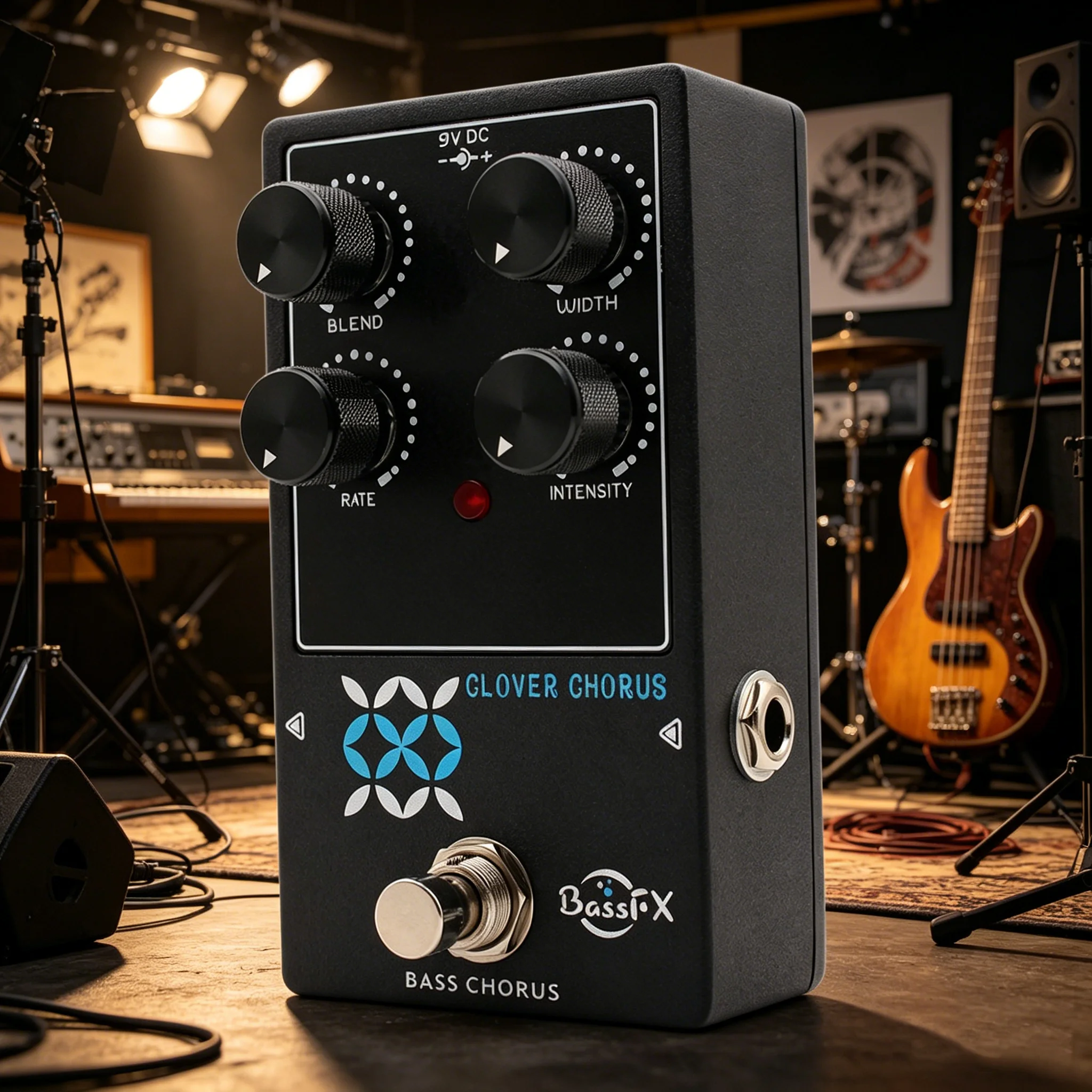 

Fanmuzk Chorus Bass Pedal Analog Chorus with Blend Rate Width True Bypass Pedal Clover Chorus Pedal for Electric Bass