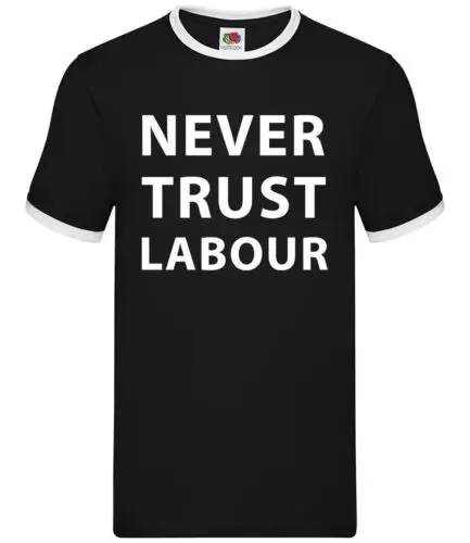 Never Trust Labour - Mens Ringer - Rishi Election Sunak Love Tories