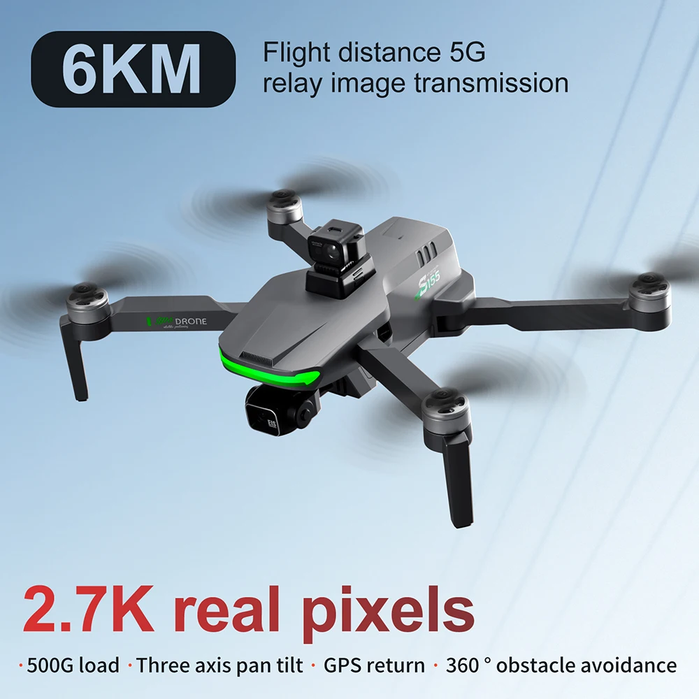 S155 3แกน gimbal FPV Drone 4K แบบมืออาชีพ GPS มอเตอร์ไร้แปรงถ่านพร้อมกล้องของเล่น HD โหลดโดรนแข่งเครื่องบิน RC