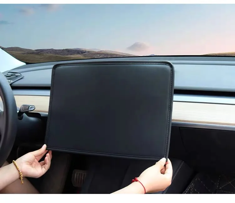 16-Zoll Mittelkonsolen-Bildschirmschutzabdeckung für Tesla Model 3 / Y / YL 2026 Anti-UV Sonnenschutz Navigationsdisplay Staubschutz – Detail 14