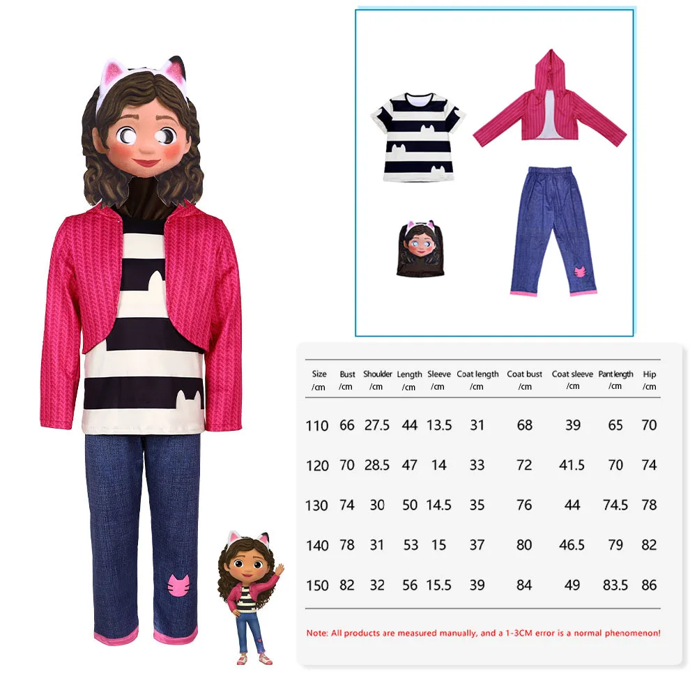 Gabby Dollhouse Cartoon Kindermeisjeskostuum Halloween Kinderprinses Carnaval Gabby Kattenkostuum Feestoutfits