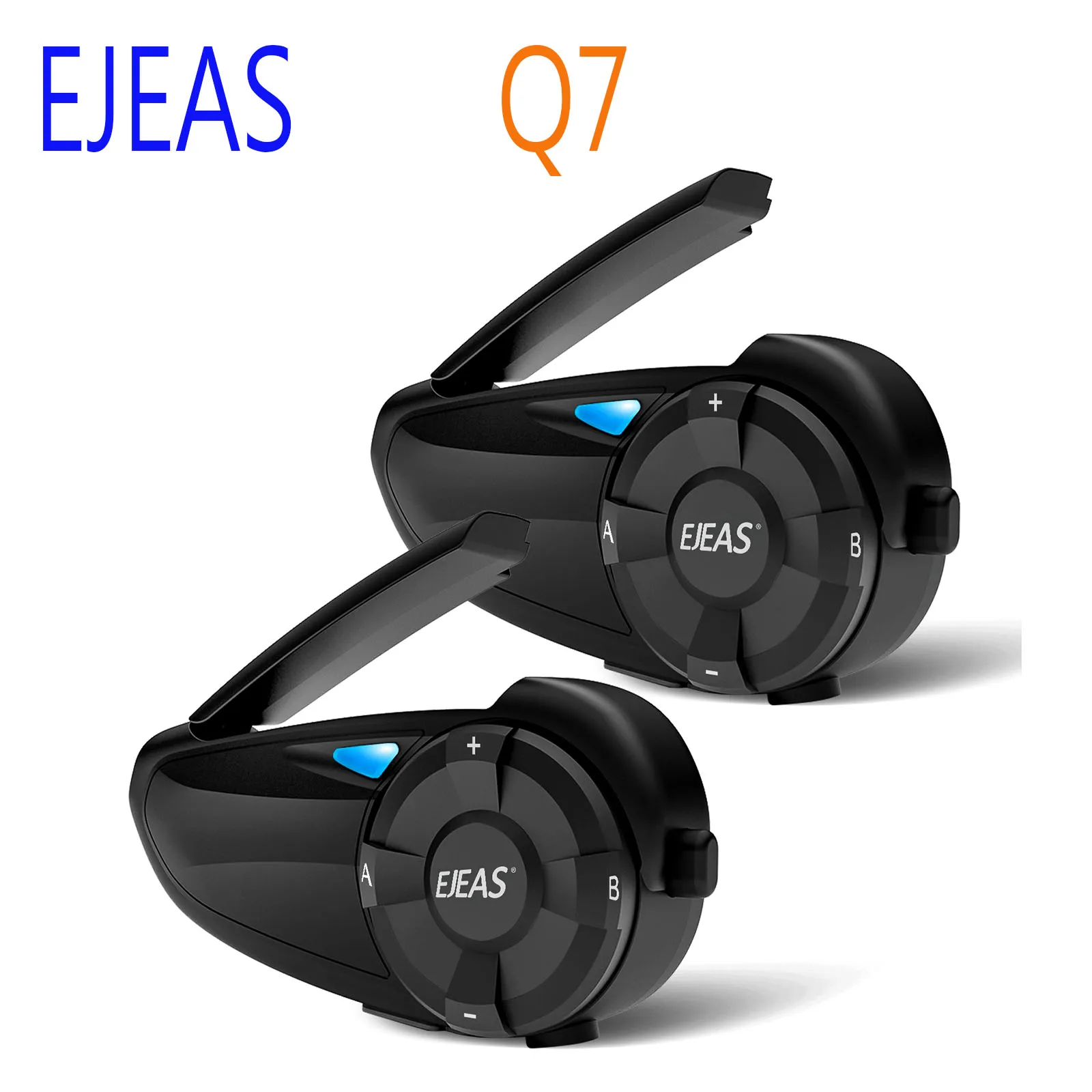 

EJEAS Q7 Motorcycle Bluetooth Intercom Walkie Talkie, with 1 Cut 6 ,Moto Headset ,Helmet Interphone for 7 Riders Group Talking