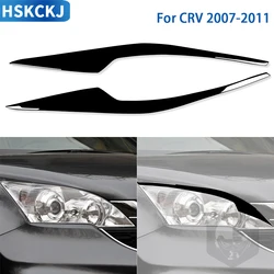 For Honda CRV 2007 2008 2009 2010 2011 Car Accessories Black Plastic Exterior Light Eyebrow Trim Sticker Modification