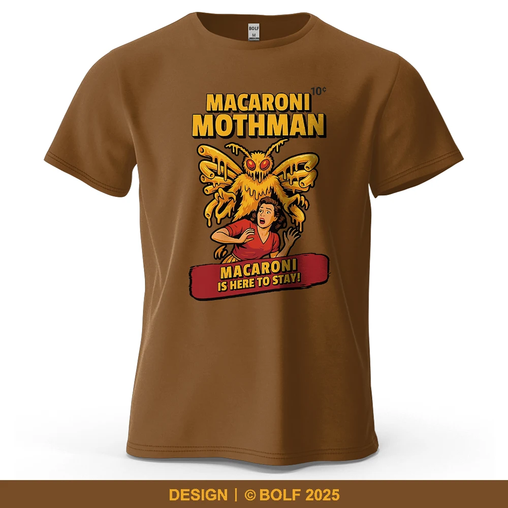 Macaroni Mothman Cartoonish bedrucktes Herren-T-Shirt aus 100 % Baumwolle, übergroße Retro-Grafik-T-Shirts für Damen, T-Shirts, Streetwear