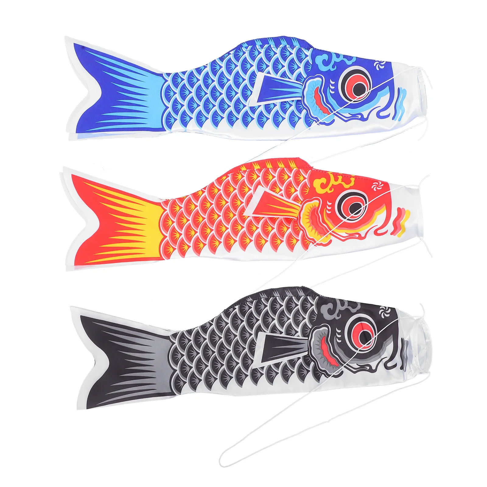 

3 Pcs Japanese Carp Streamer Fish Kite Decoration Garden Flag See for Home Ribbon Hanging
