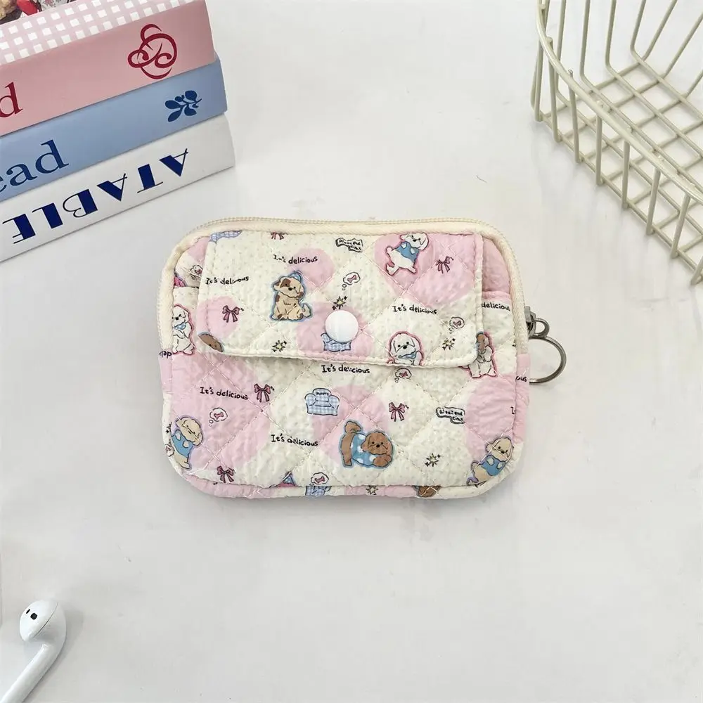 Cartoon Printing Mini Canvas Coin Purse Korean Style Multifuctional Cute Wallet Jewelry Packing Bag Card Holder