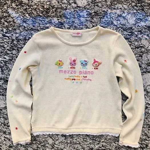 

Japanese Cartoon Mp Embroidery Daughter Clothing Jojifuku Long-sleeved T-shirt Spring New All Match Sweet Girl Aesthetic Clothes