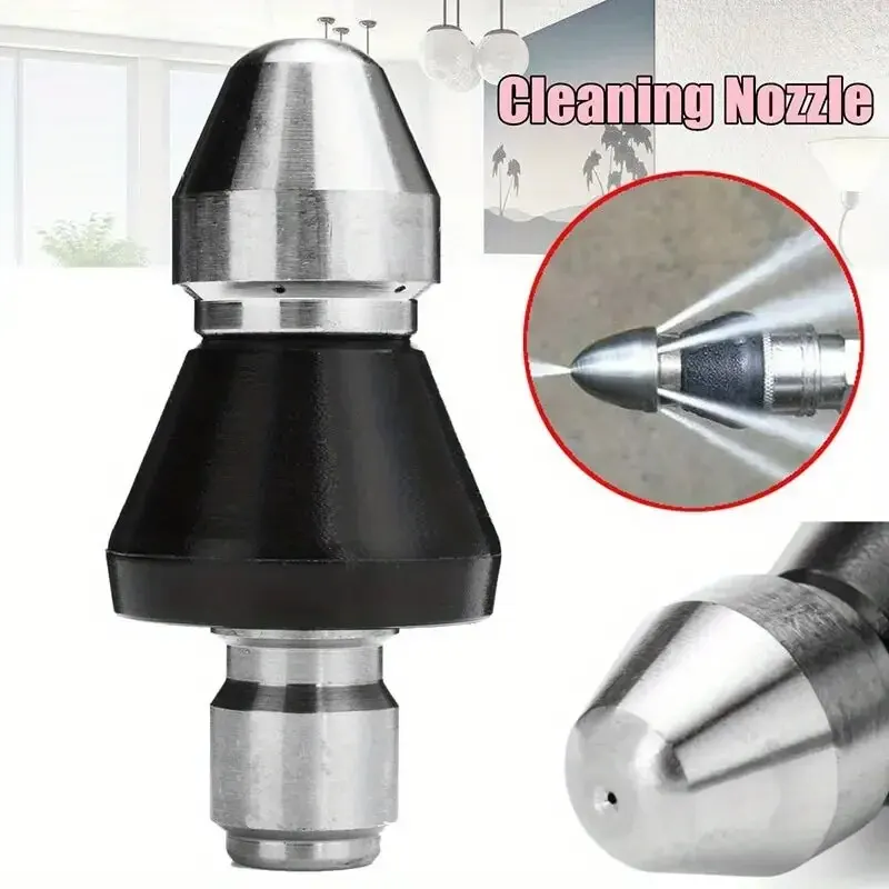 

Metal 1/4"Quick High Pressure Washer 6 Jet Nozzle Universal Washing Machine Drain Pipe Dredging Cleaning Nozzle