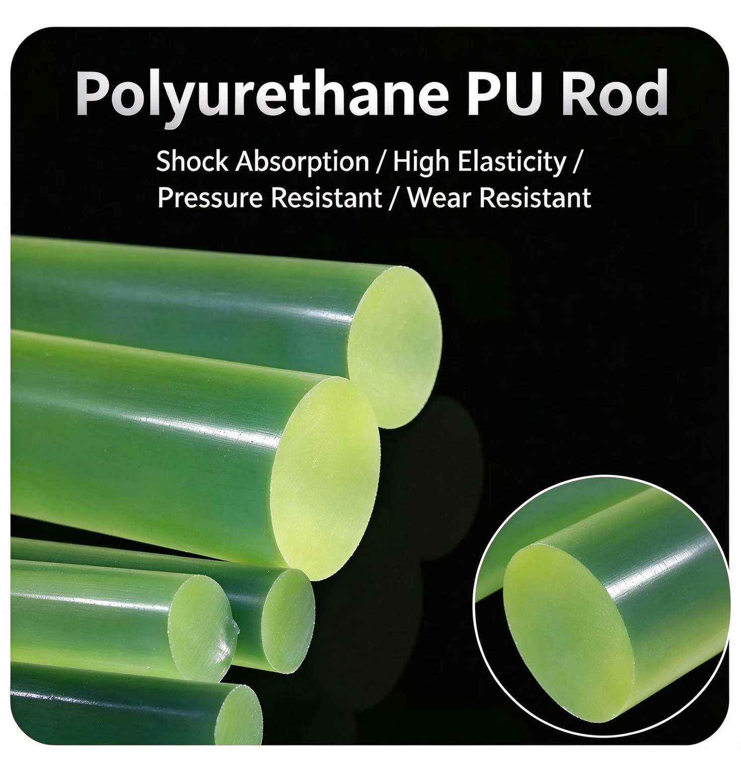 Diameter 2-60mm Hardness Shore 80A Solid PU Rod Polyurethane Round Rod Rubber Spring PU Bar Gum Elastic Rubber Stick Length 500