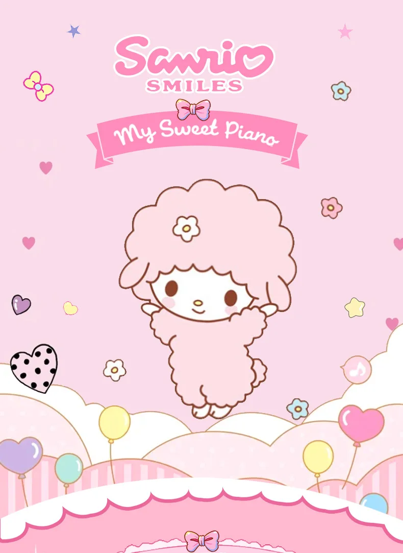 Original Sanrio Anime Kawaii Klavier-Schlüsselanhänger Plüschtier Lamm-Puppe Anhänger Kissen Ornamente Schlüsselring Geburtstagsgeschenk Festtagsgeschenk – Detail 1