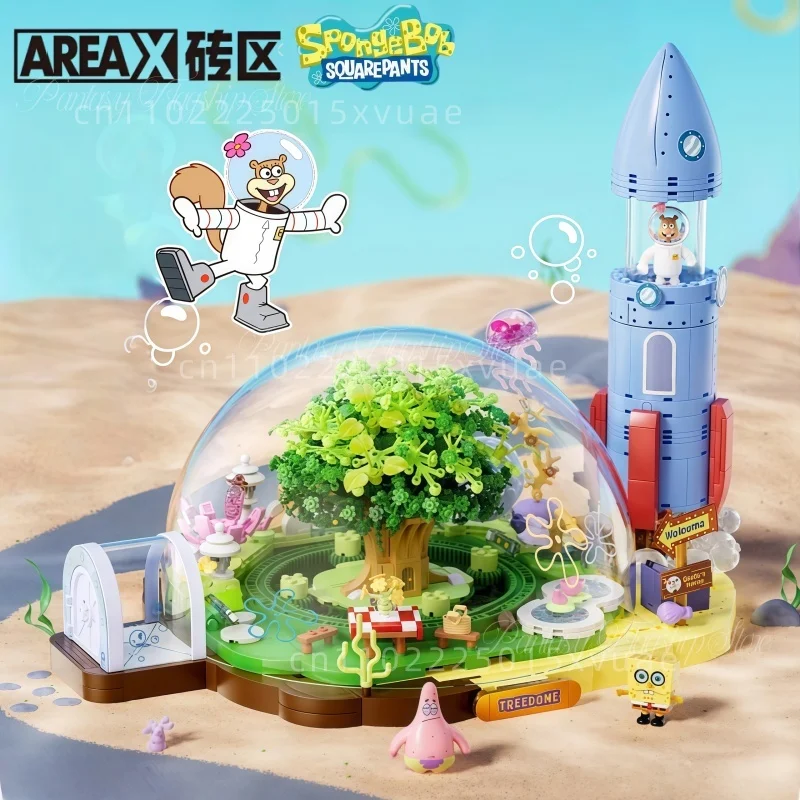 

Новые строительные блоки AREAX Губка Боб, купол с песчаными щеками, будиночок на дереве, собранные модели игрушек, уличная сцена, коллекционные рождественские подарки
