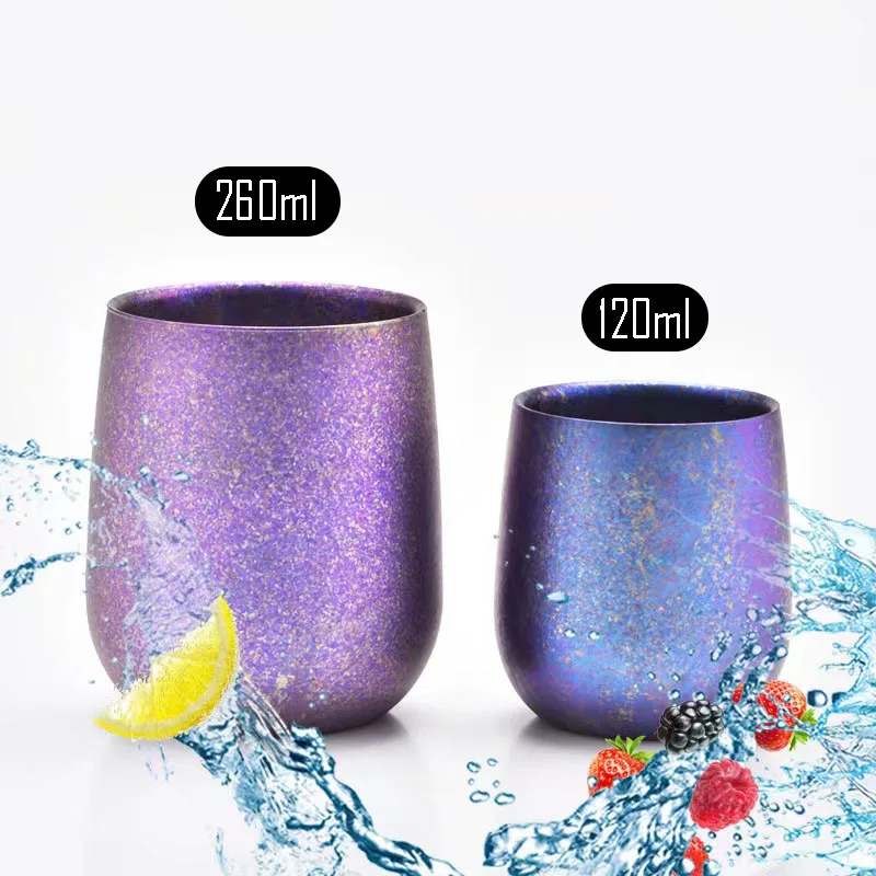 120/260ml Eggshell Beer/Tea Mug,Double Layer Pure titanium Drinkware,Heat Proof,Anti-scalding And Anti-mold,U-shaped Water Cup