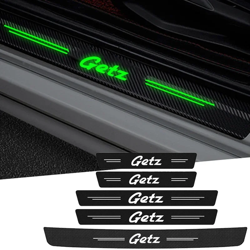 for Hyundai Getz Logo IX35 I20 I10 IX45 Luminous Car Trunk Door Sill Anti Kick Decals Stickers Threshold Strip Film Decoration