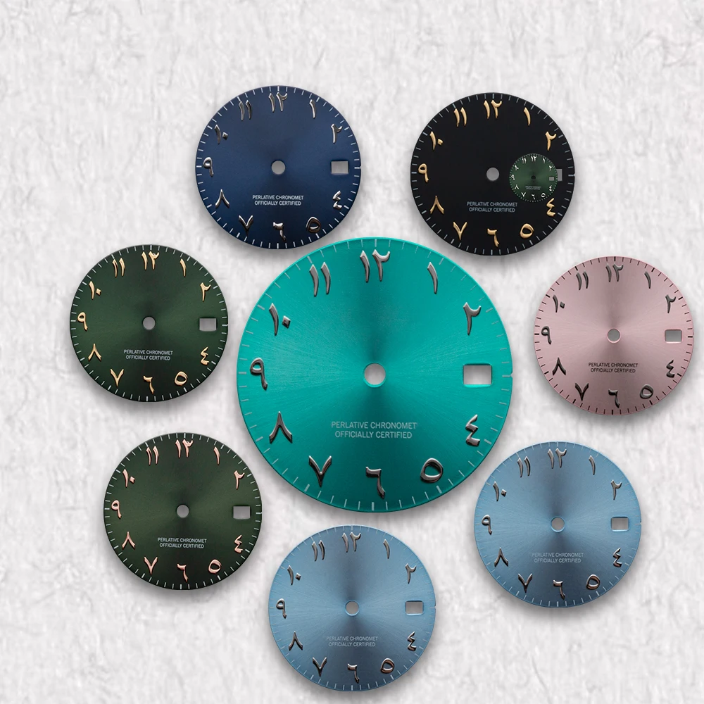 

High Quality 28.5mm S Logo Arab Sunray Dial Fit NH35/NH36/4R/7S Japan Automatic Movement Dial Watch Modification Accessories