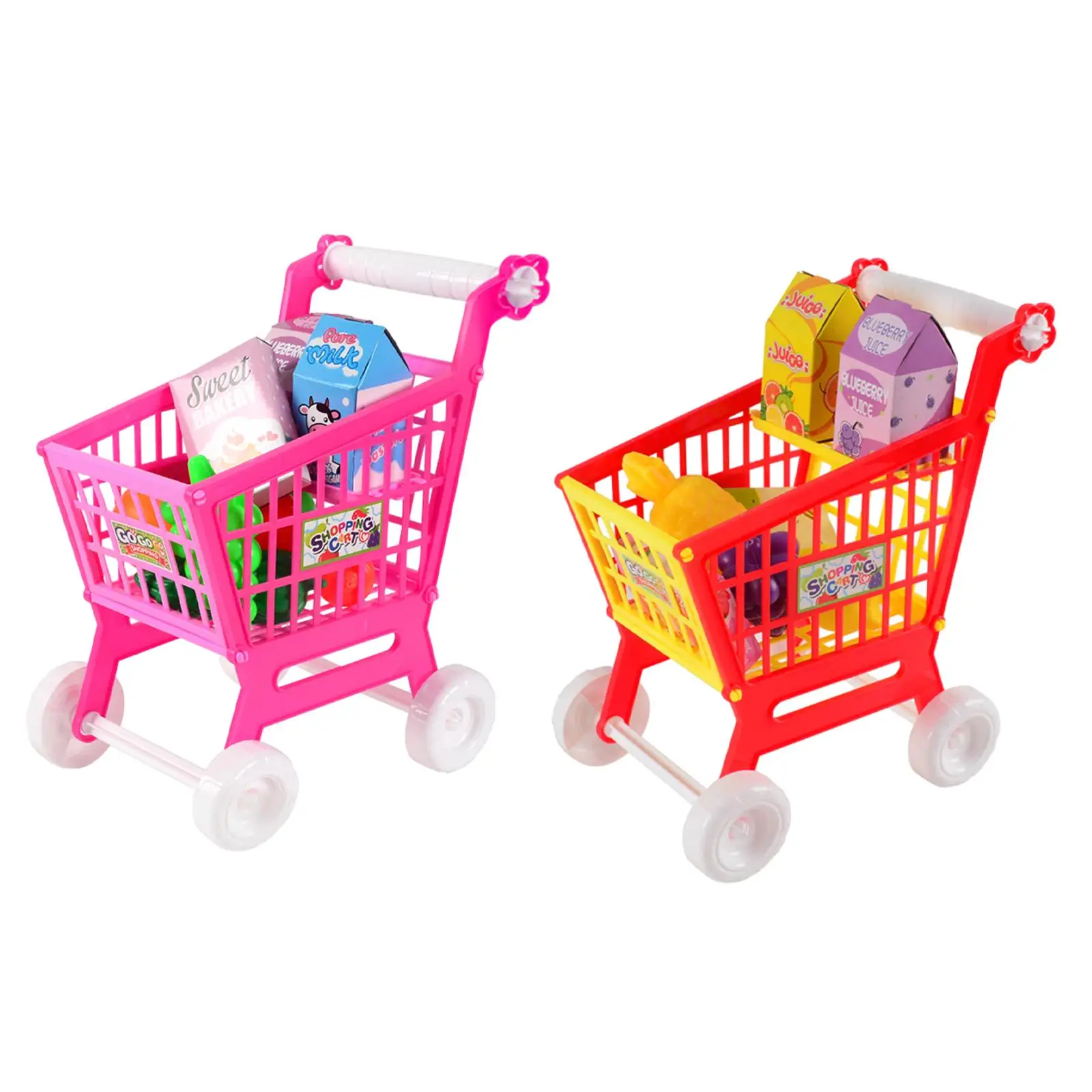 Kids Shopping Cart Set Valentine's Day Gifts for Children Realistic Desktop