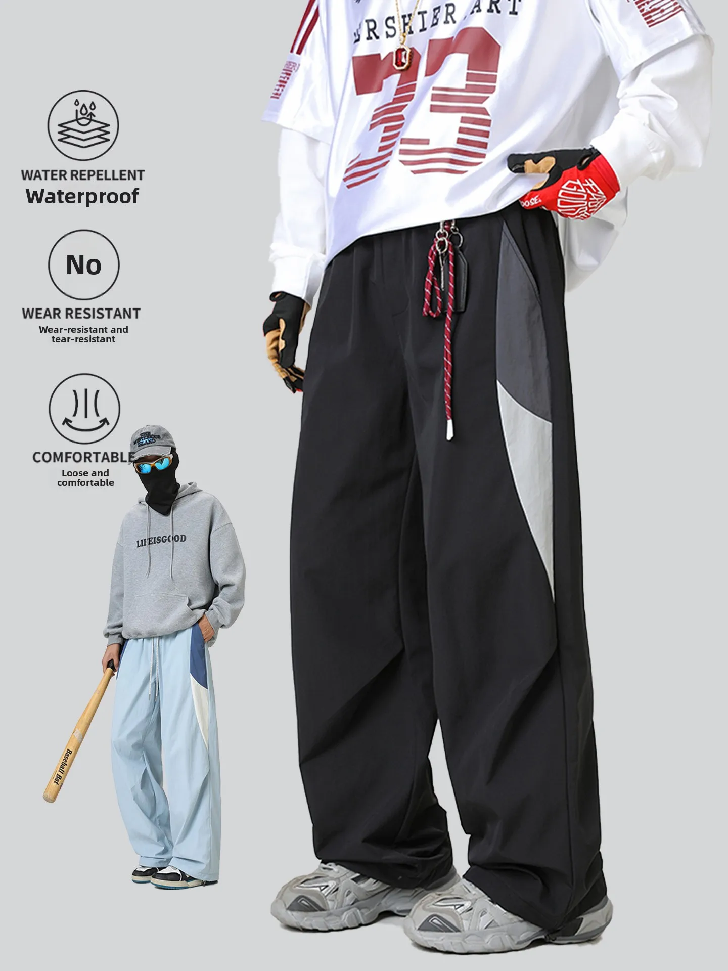 

Мужские осенние повседневные универсальные ветрозащитные брюки American Sle Color Blo для активного отдыха, водонепроницаемые, для спорта и работы