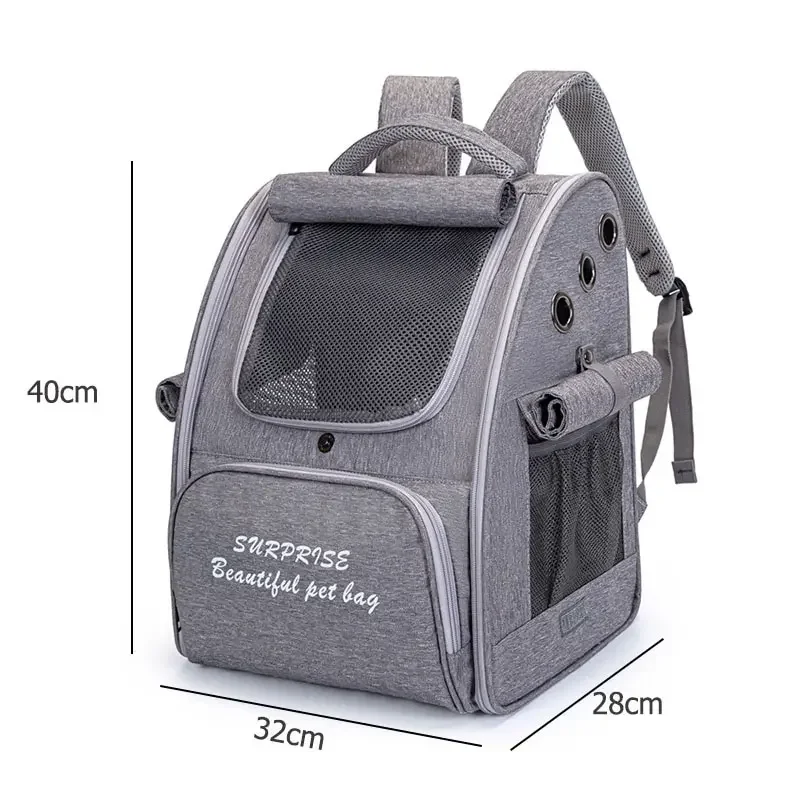 Pet Cat Carrier Bag Breathable Portable Cat Backpack Outdoor Small Dog Transport Carrying Bag Cat Backpack Carriers With Cushion