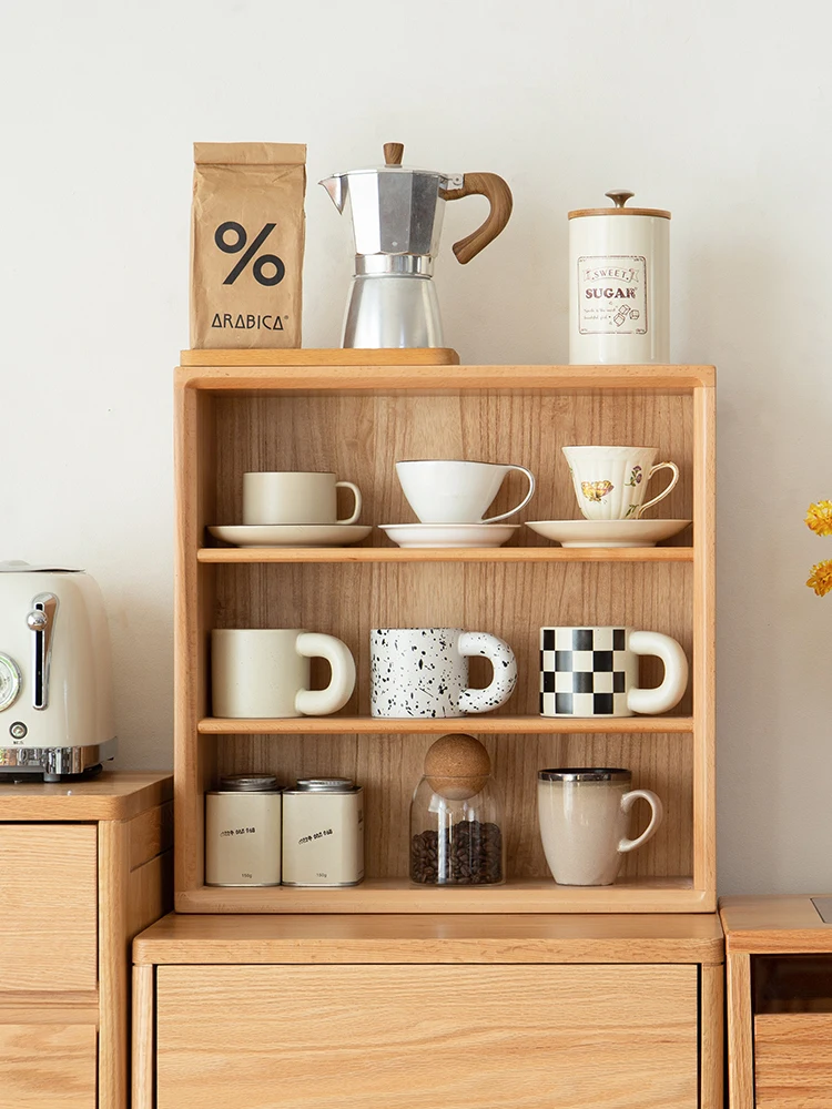 Hand-made display cabinets, solid wood racks, desktop toy cabinets, household Japanese minimalist desktop storage racks