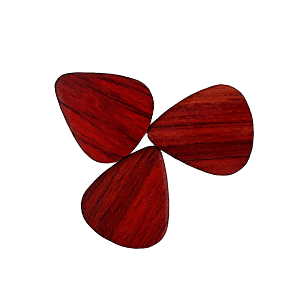 

3pcs Rosewood Guitar Pick Bass Guitar Plectrum Ukulele Guitar Picks Accessories (Red) Wood Guitar Pick