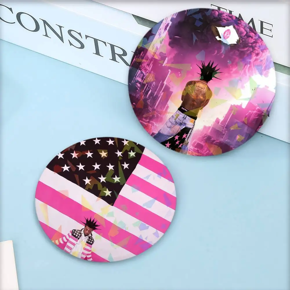 مغني الراب L-Lil UzI-S VertS شارة ليزر مستديرة بروش الملابس على ظهره اكسسوارات التلبيب الديكور هدية